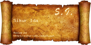 Sikur Ida névjegykártya